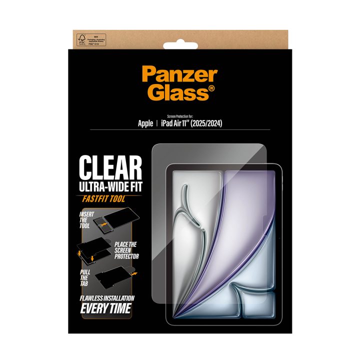 PanzerGlass ® Protetor de Ecrã iPad Air 11" (2024-2026) | Ultra-Wide…