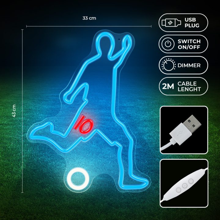 Lâmpada Forever neon plexi LED footballer white (RTV200003)