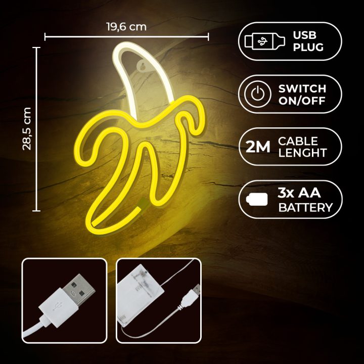 Lâmpada Forever neon LED banana white yellow (RTV100227)