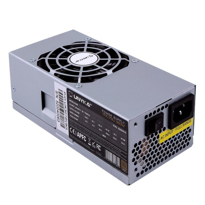 UNYKAch TFX 350W 80 Plus Bronze Power Supply Unit 20+4 pin ATX Silver