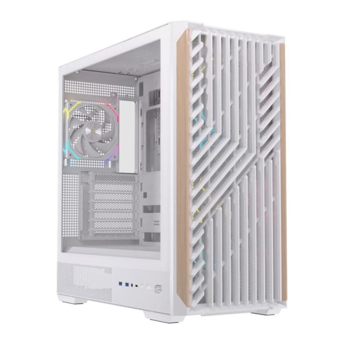 Einarex P800 ATX RGB Tempered Glass White Gaming PC Case…