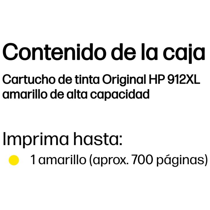 HP Original 912XL High Yield Yellow Ink Cartridge