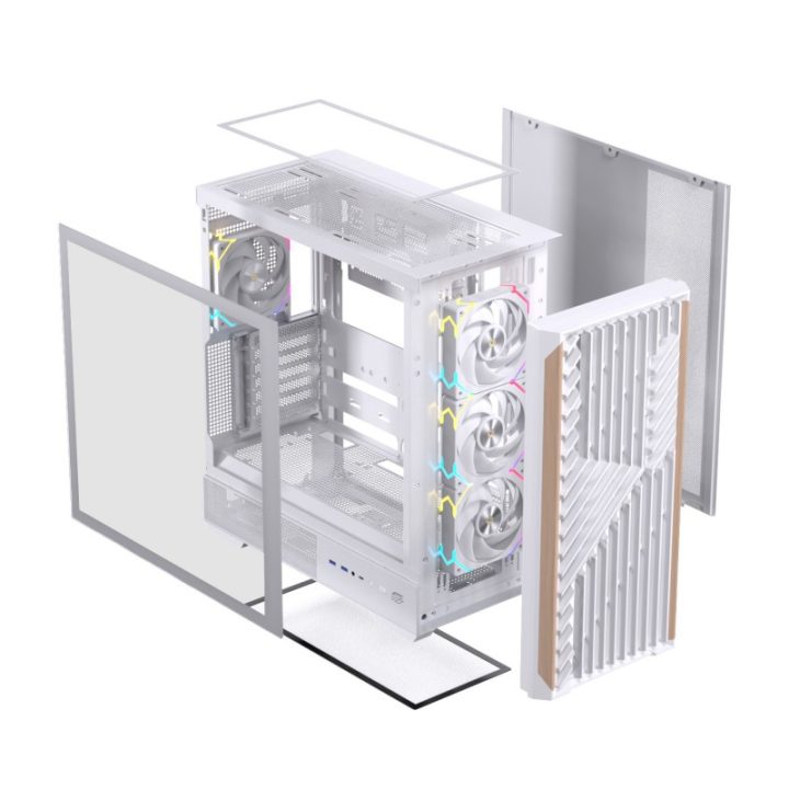 Caja ordenador gaming Einarex P800 ATX RGB cristal templado blanca…