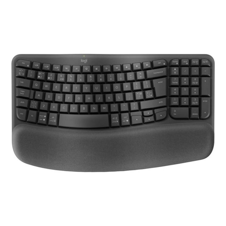 Logitech Wave Keys for Business, wireless ergonomic keyboard with…