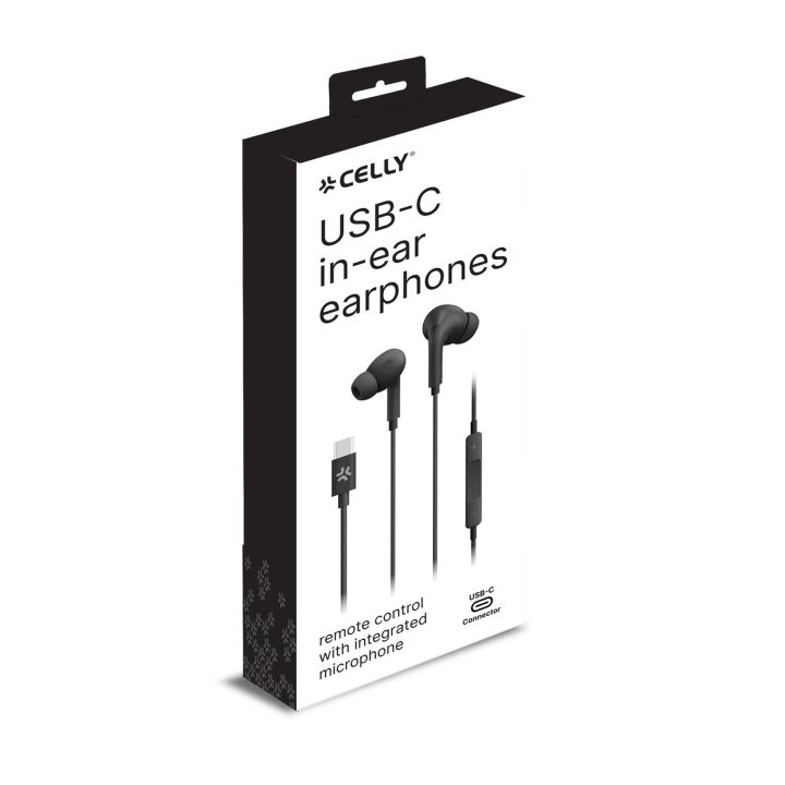 Celly UP1200TYPECBK Wired In-Ear Headphones USB Type-C Black