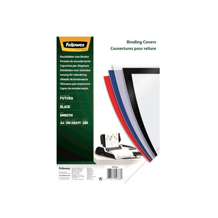 Pack of 100 Translucent Polypropylene Covers 450 Microns A4 Fellowes…