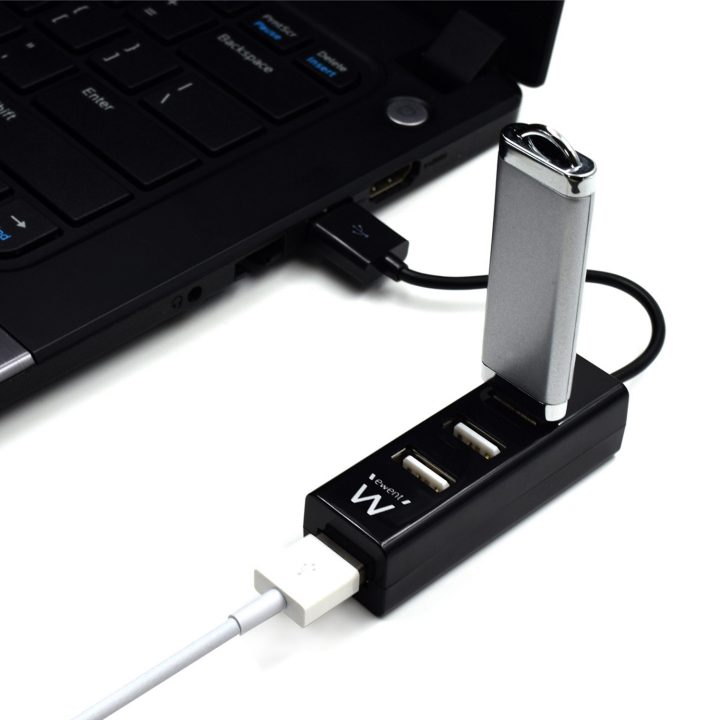 Ewent EW1123 hub de interface USB 2.0 480 Mbit/s Preto