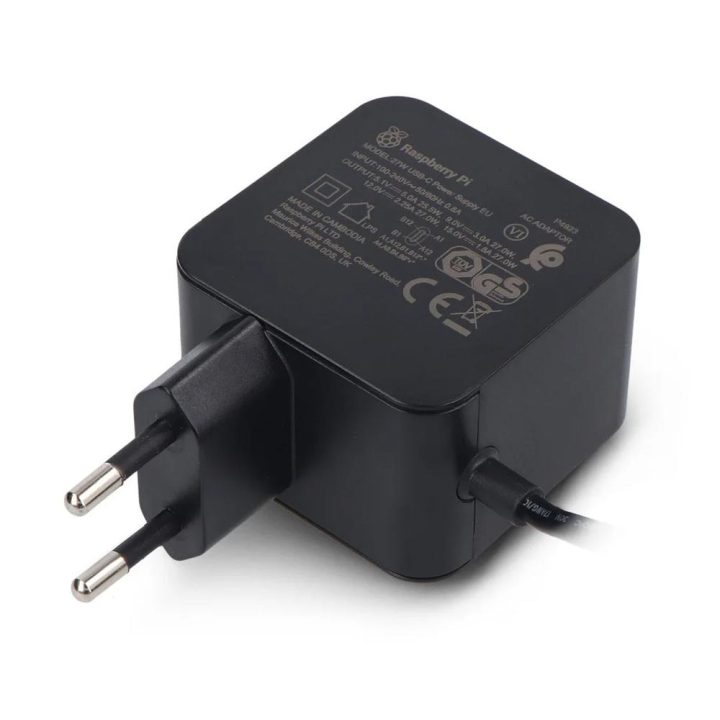 Fuente de alimentacion cargador Raspberry pi 5 USB-C 27 W color negro…