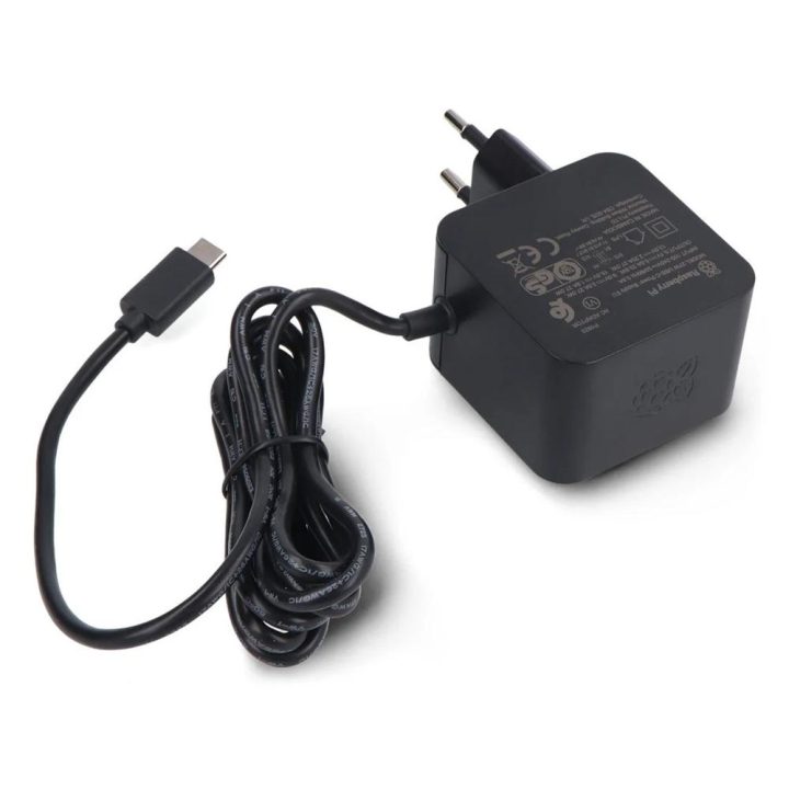 Raspberry Pi 5 USB-C 27 W Power Supply Charger Black (SC1157)
