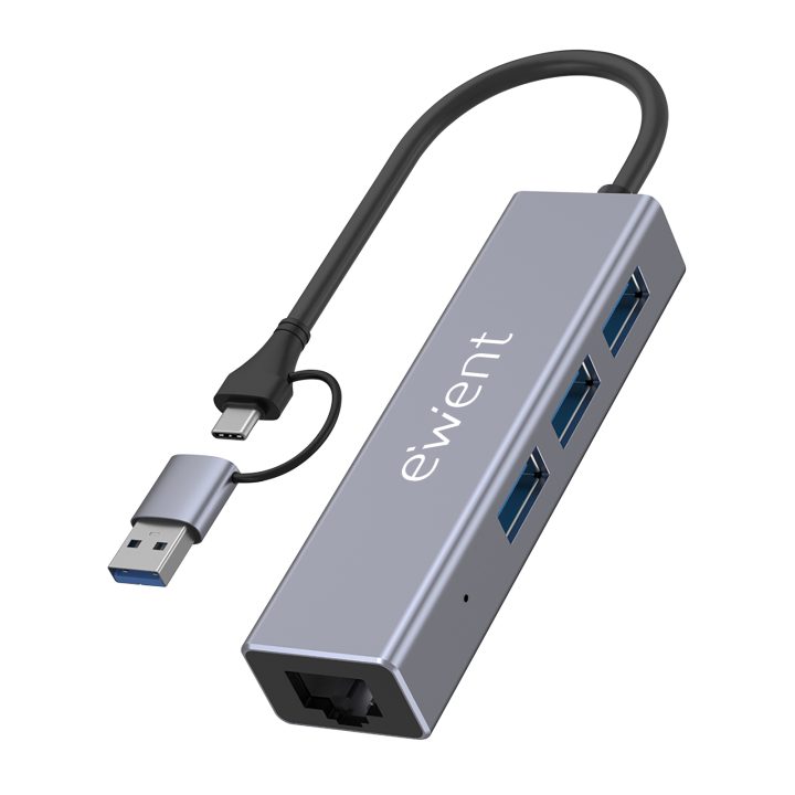 Ewent EW1159 USB 3.2 Gen 1 (3.1 Gen 1) Type-A + Type-C Interface Hub…