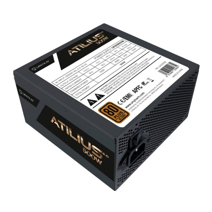 UNYKAch ATX Atilius 2.0 Black 500W 80+ Bronze ATX Power Supply Unit…