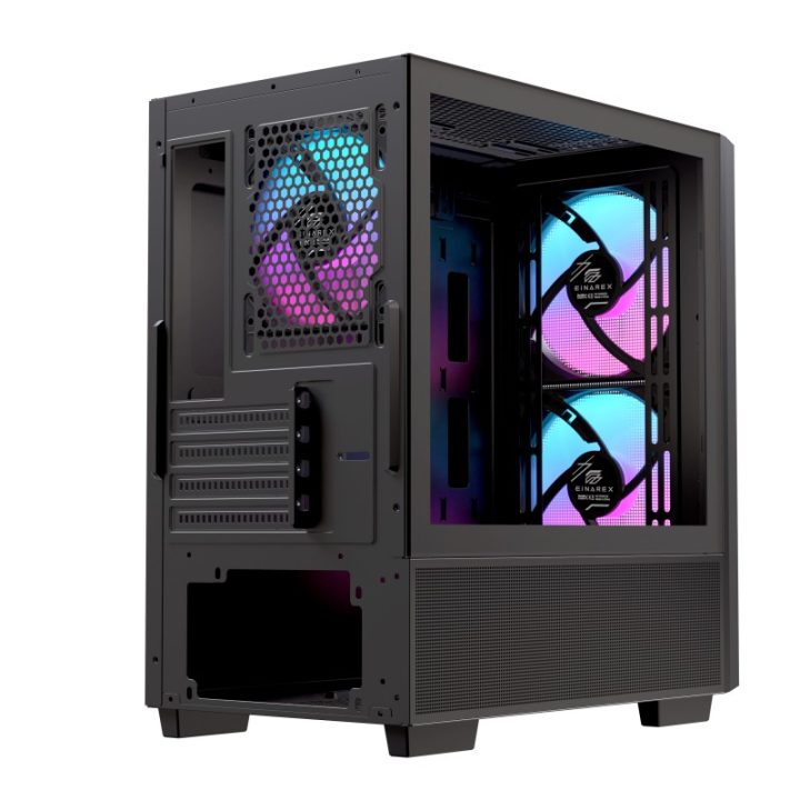 Einarex PM150 matx RGB Tempered Glass Black Gaming PC Case…