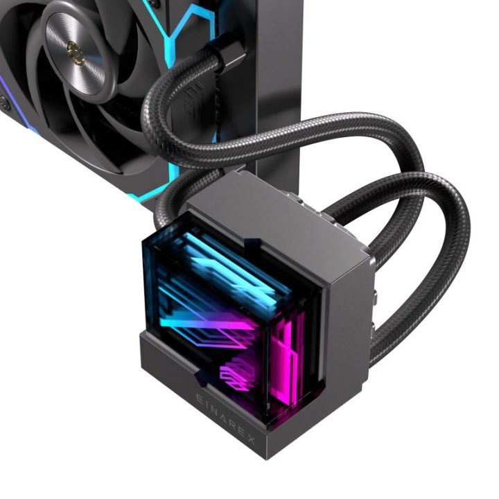 Einarex Vertex 240 RGB Liquid Cooling Kit 2x 120mm Black…