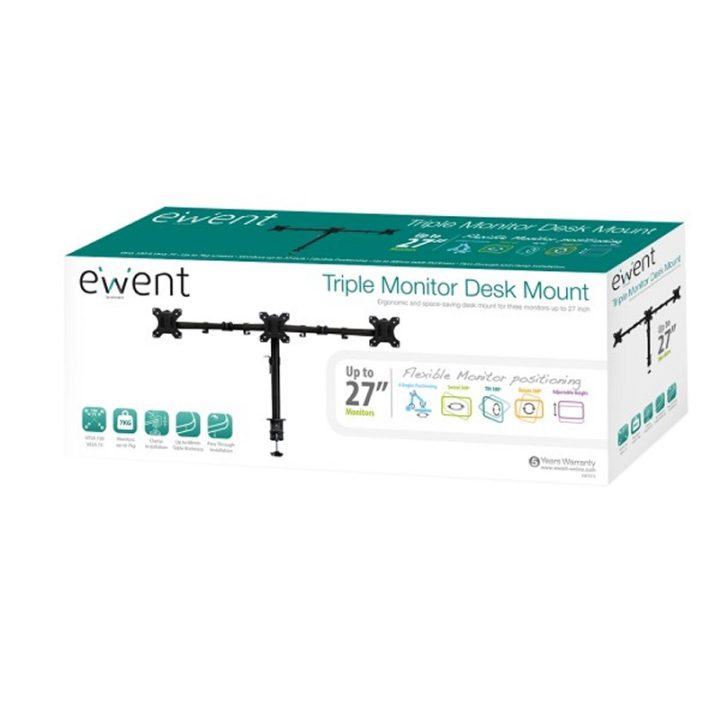 Ewent EW1513 suporte para monitor 27" de secretária preto