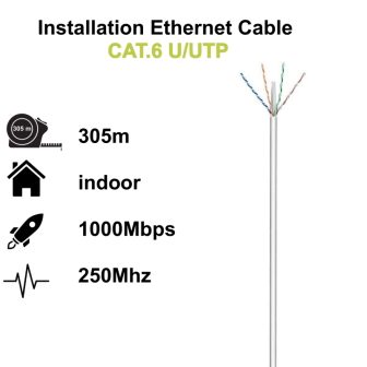 Ewent IM1217 Network Cable Gray 305 m Cat6 U/UTP (UTP) Around