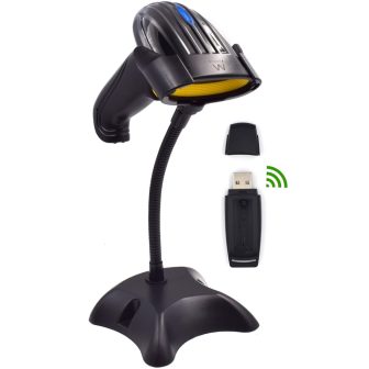 Ewent EW3430 Barcode Scanner Portable 1D Barcode Scanner LED Black