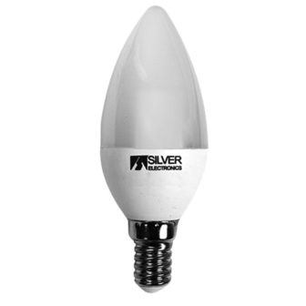 Bombilla LED decorativa Silver electronic vela 6W 65W-E14-5000K-550…