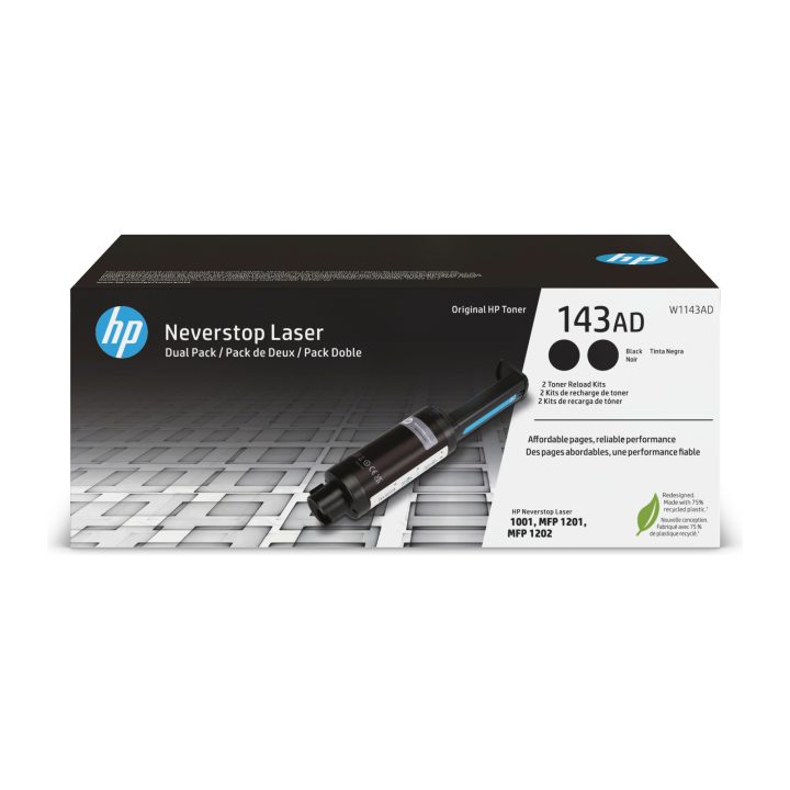 HP Original Neverstop 143AD Black Toner Reload Kit (2-Pack)