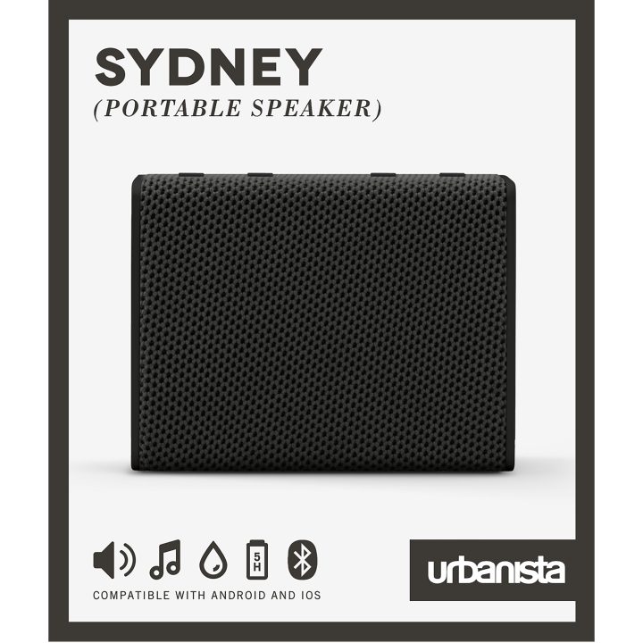 Coluna portátil Urbanista Sydney Bluetooth preta - midnight black…