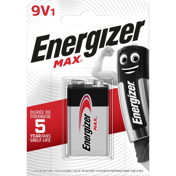 Energizer Max – Single-Use Alkaline 9V Battery (E301531800)