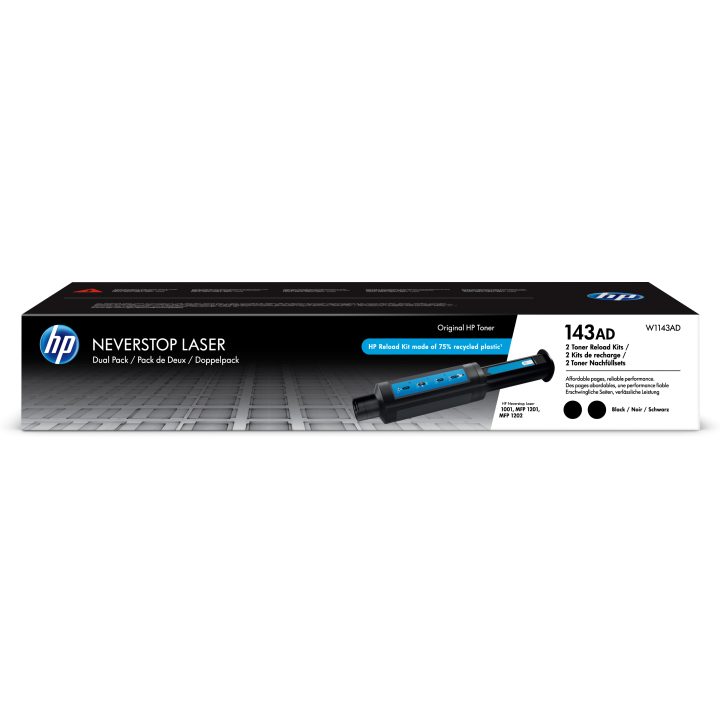 HP Original Neverstop 143AD Black Toner Reload Kit (2-Pack)