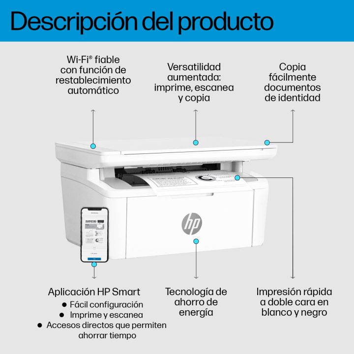 HP LaserJet M140w Wireless All-in-One Monochrome Printer, Copier…