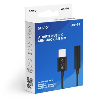 Adaptador USB-C para jack 3,5 mm Savio AK-74 (SAVAK-74)