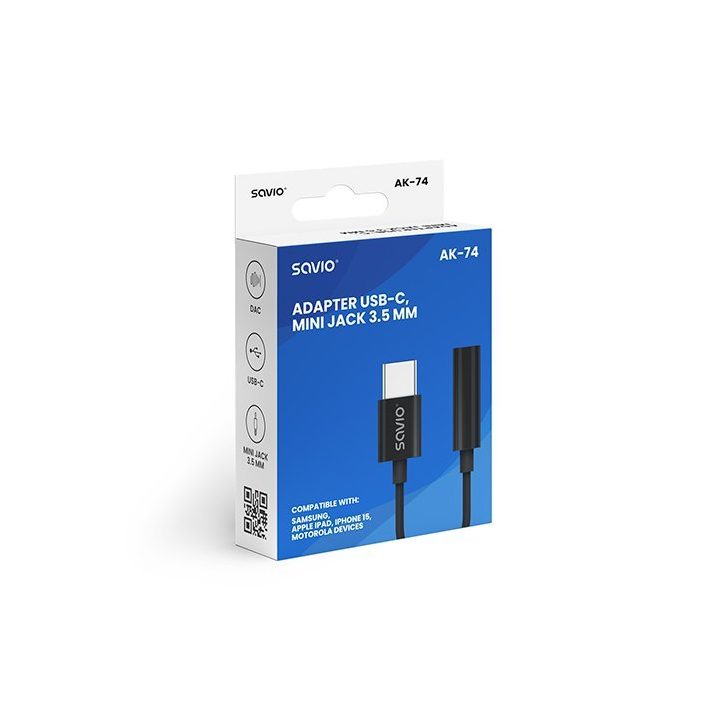 Adaptador USB-C para jack 3,5 mm Savio AK-74 (SAVAK-74)