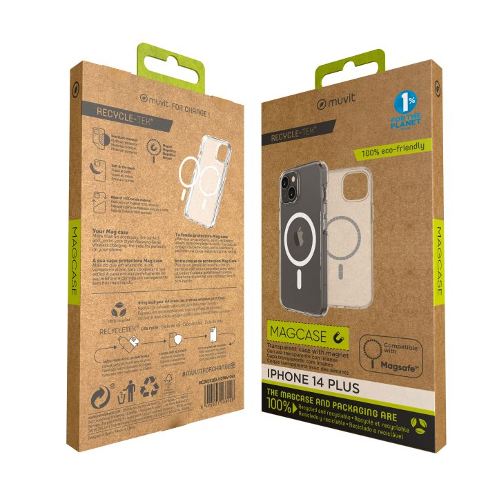 Muvit Recycletek MagSafe Clear Case for Apple iPhone 14 Plus…