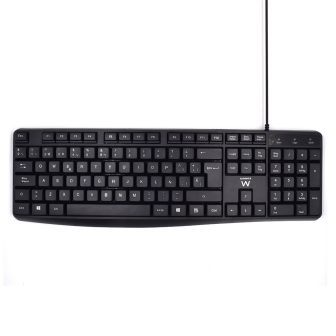 Ewent EW3001 Office Keyboard USB QWERTY Spanish Black