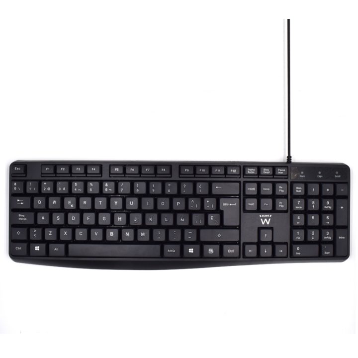 Ewent EW3001 Office Keyboard USB QWERTY Spanish Black