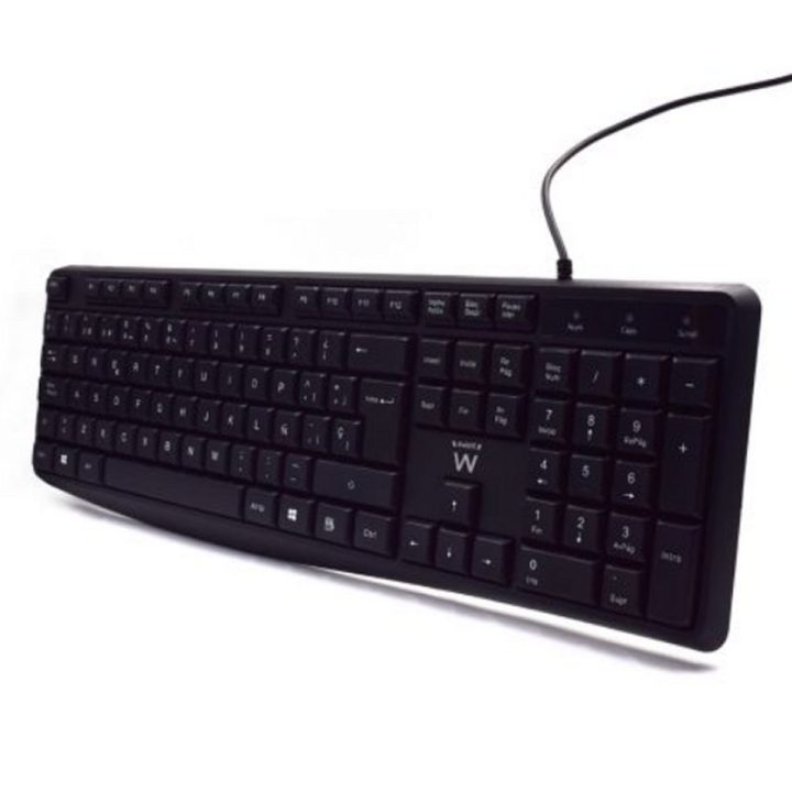 Ewent EW3001 teclado Oficina USB QWERTY Español Negro