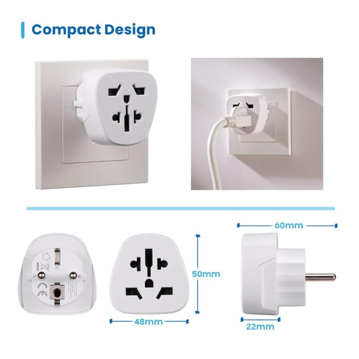 Ewent EW1480 Universal Electrical Plug Adapter White