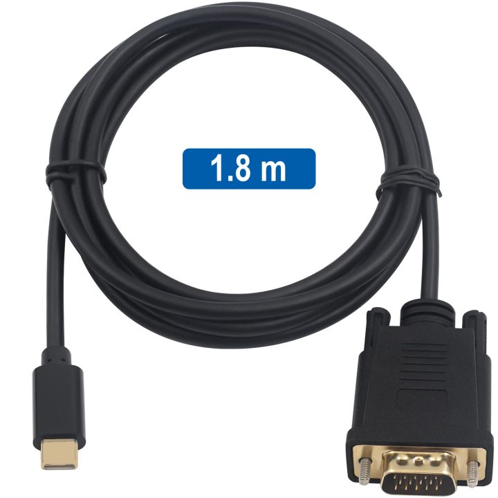 Ewent EC1052 adaptador de cabo de vídeo 1,8 m USB Tipo C VGA (D-Sub)