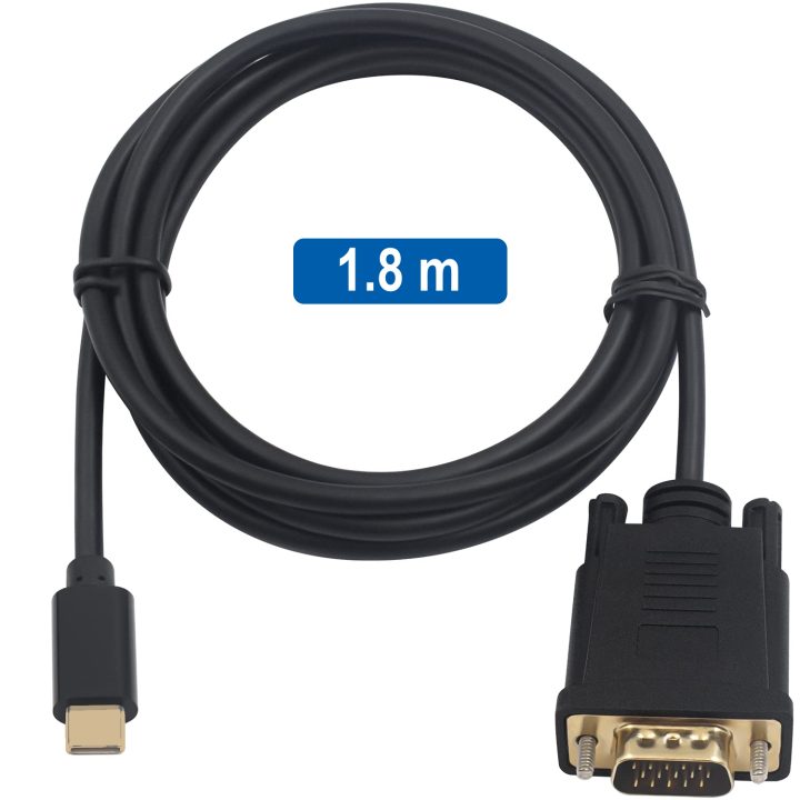Ewent EC1052 adaptador de cabo de vídeo 1,8 m USB Tipo C VGA (D-Sub)