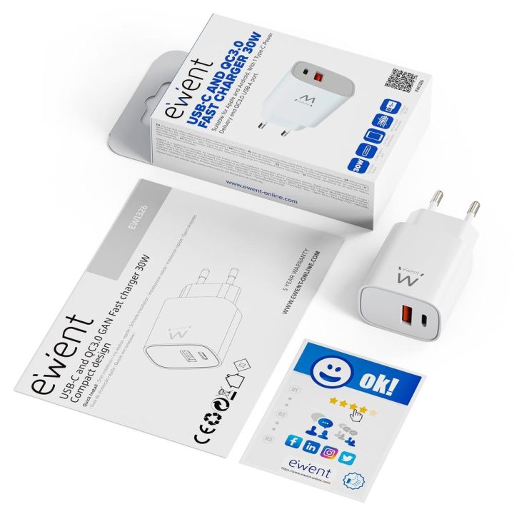 Ewent EW1326 carregador de dispositivos móveis Universal Branco…