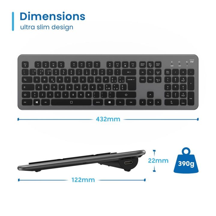 Ewent EW3296 Universal Wireless RF + USB QWERTY Spanish Keyboard…