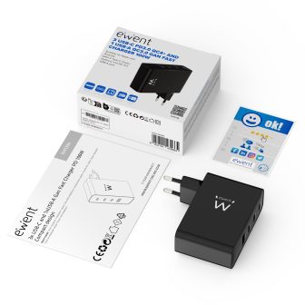 Ewent EW1336 cargador de dispositivo móvil Universal Negro Corriente…
