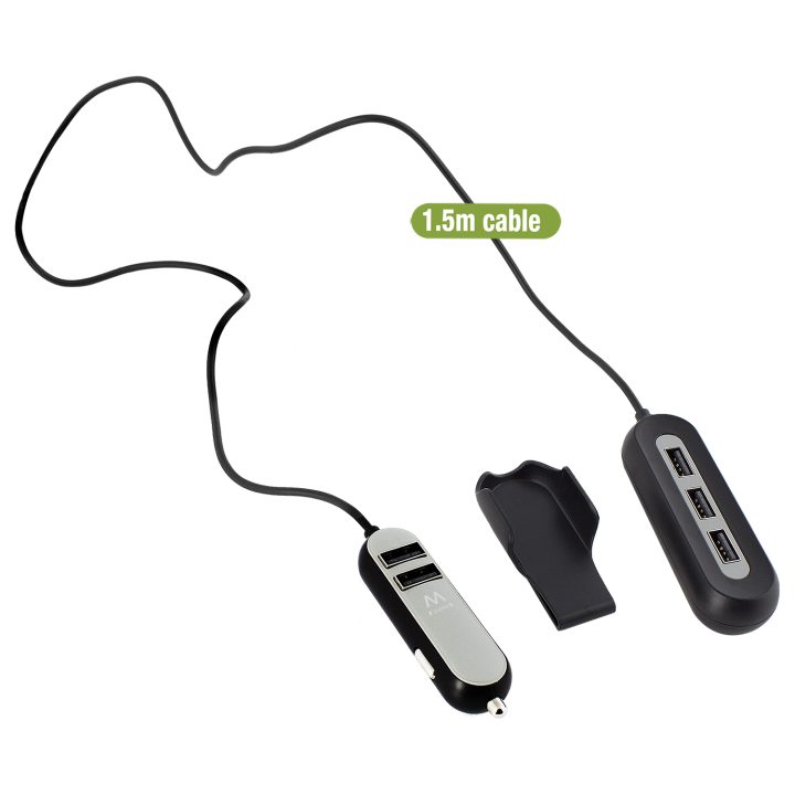 Ewent EW1355 Universal Mobile Device Charger Black, Gray Cigarette…