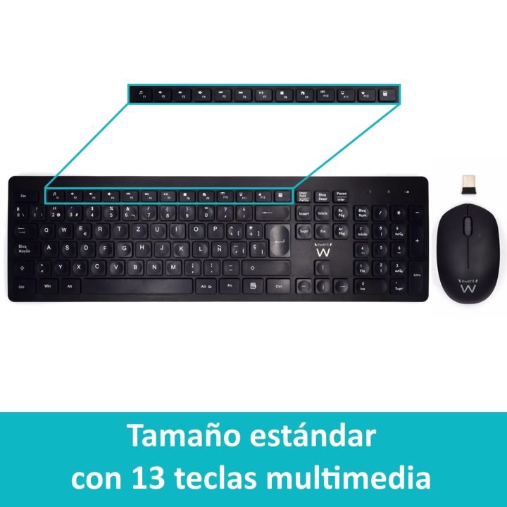Ewent EW3256 teclado rato incluído RF universal sem fios QWERTY…