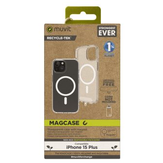 Capa Muvit recycletek MagSafe para Apple iPhone 15 plus transparente…
