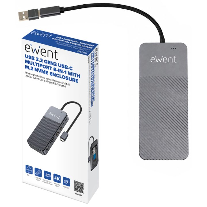 Ewent EW1156 Laptop Docking Station and Port Replicator Wired USB 3.2…