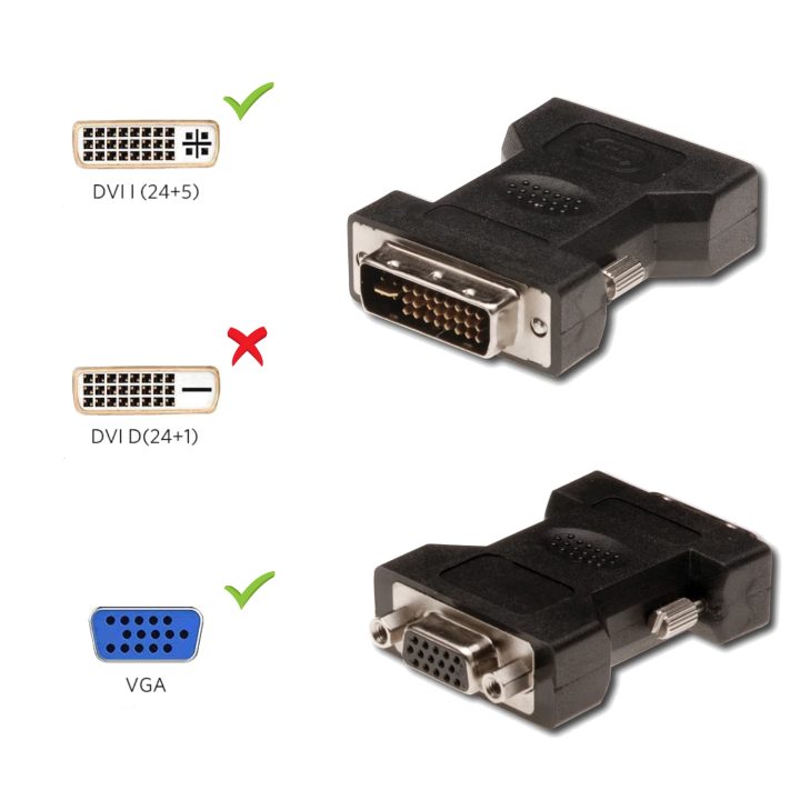 Ewent EC1250 Gender Changer for DVI-I 24+5 to VGA Cable Black
