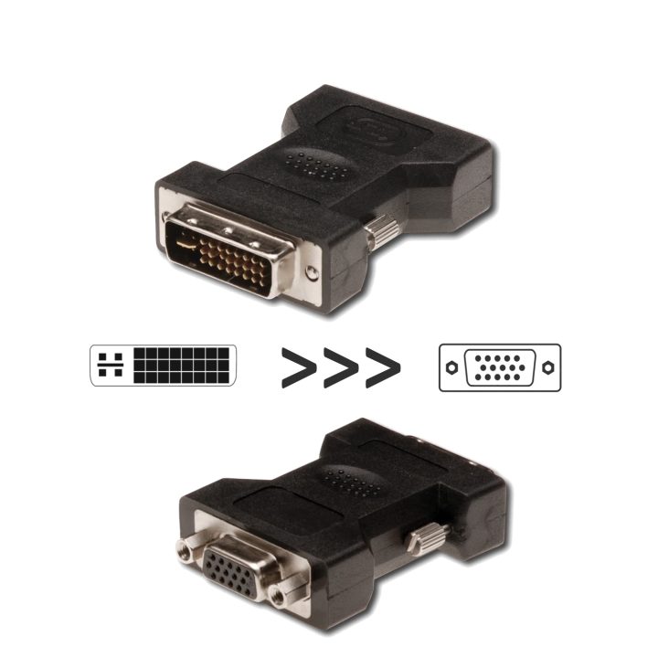 Ewent EC1250 Gender Changer for DVI-I 24+5 to VGA Cable Black