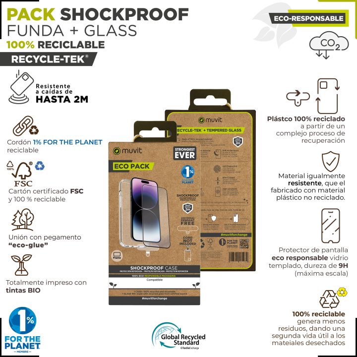 Capa Muvit shockproof 2m para Apple iPhone 15 pro max transparente +…
