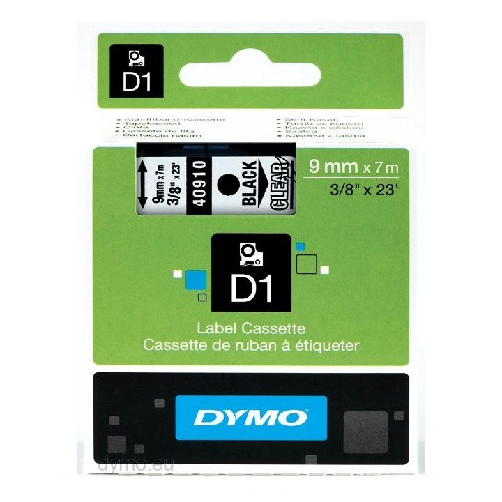 DYMO D1 authentic labels | black print on clear background | 9 mm × 7…