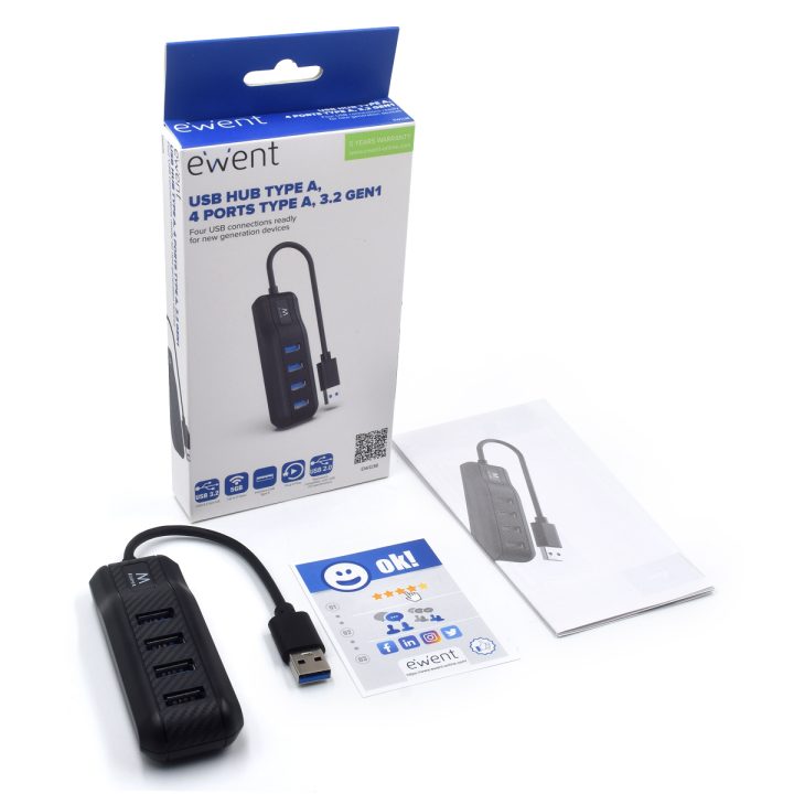 Ewent EW1138 hub de interface USB 3.2 Gen 1 (3.1 Gen 1) Type-A 5000…