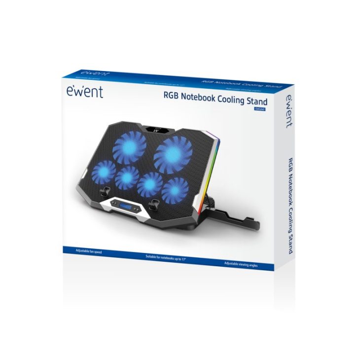 Ewent EW1260 Cooling Pad 17" 2500 RPM Black, White