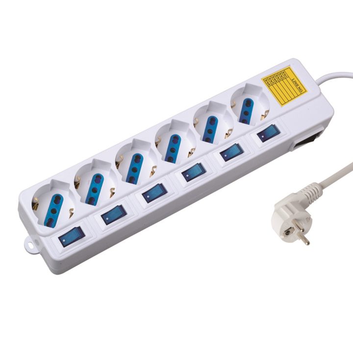 Ewent EW3932 Surge Protector White 6 AC Outlets 1.5 m