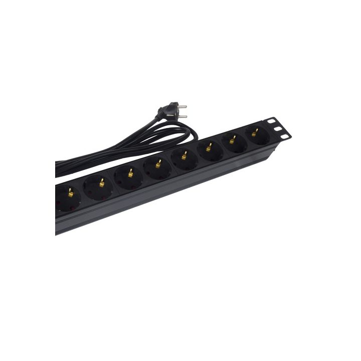 Regleta Phasak 8 tomadas armário rack 19 polegadas 1.8m preto bns 3518